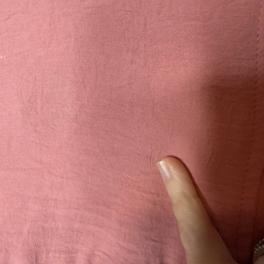Lucky Brand Pink Cap Sleeve Shirt Midi Dress Womens Small Tie Collared Feminine‎